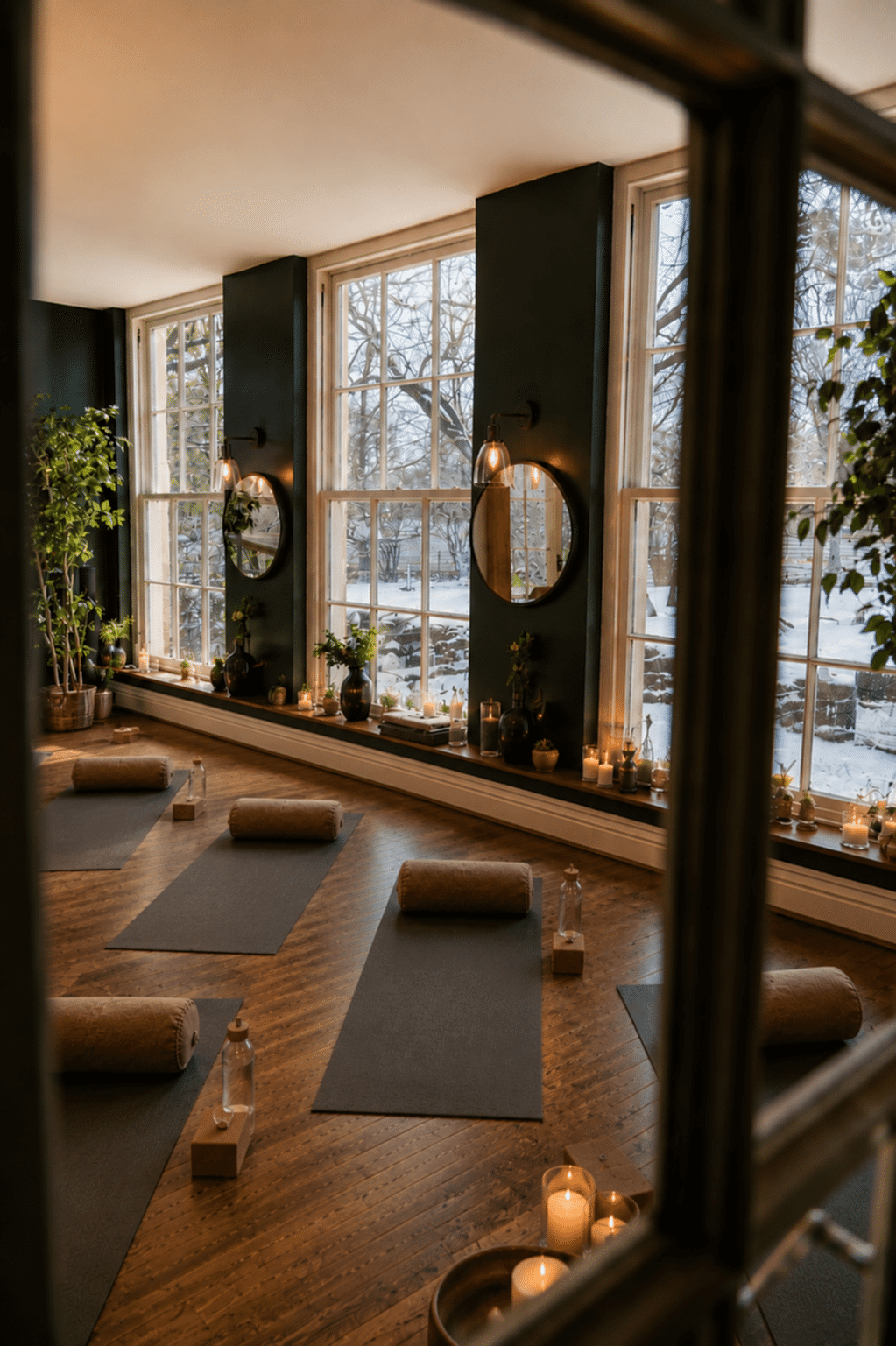 The image shows the Orangery at Yorebridge House Hotel in Bainbridge, North Yorkshire set up for their winter yoga & wellness retreat in December 2026.